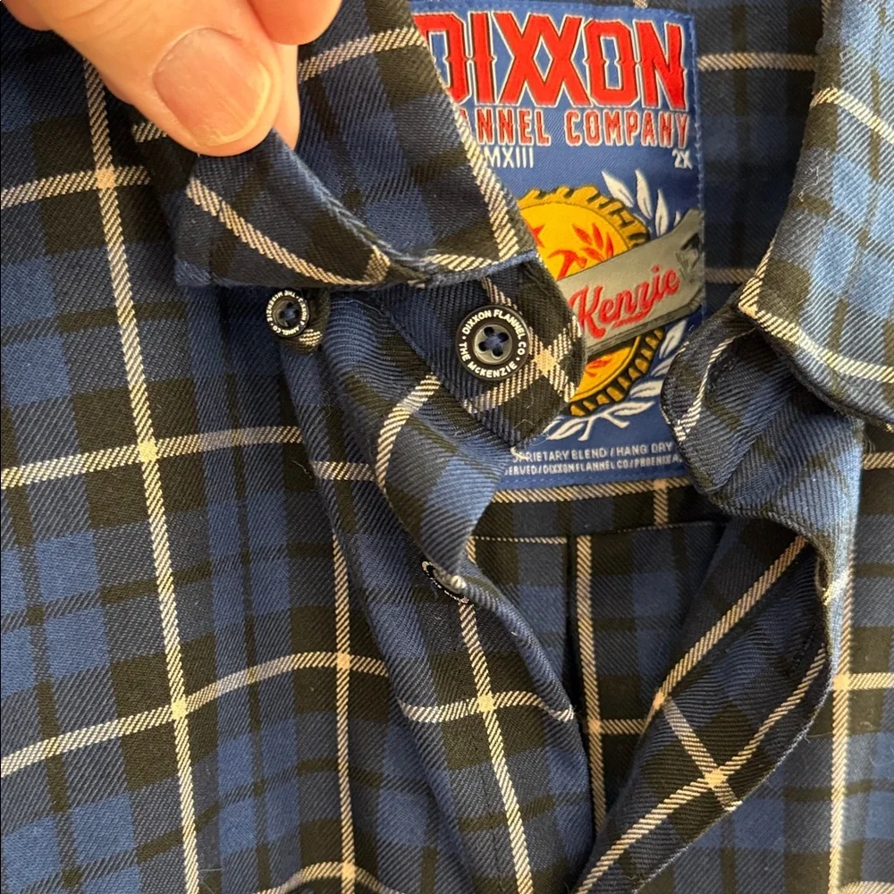 DIXXON Navy and White Plaid Button Down Flannel “The McKenzie” XXL - Picture 8 of 8